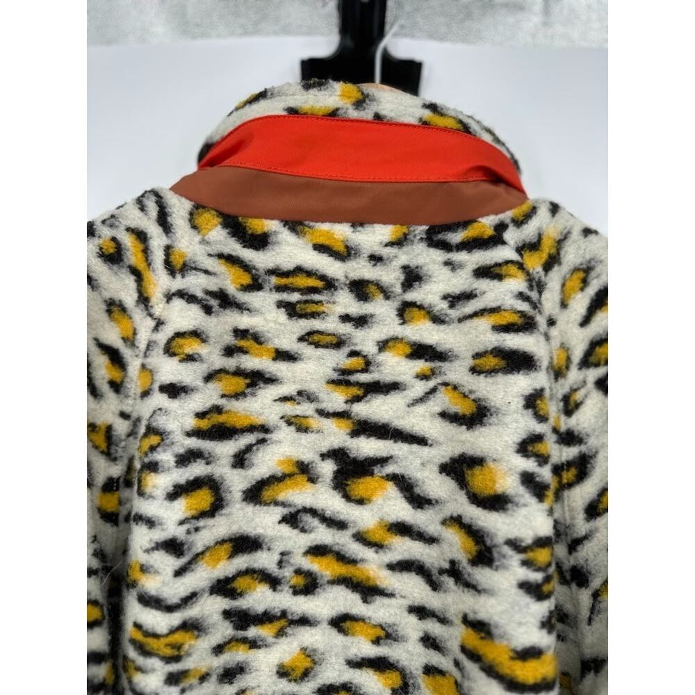 Pleasures Leopard Animal Print Full Zip Jacket Size Small Y2K Faux Wool Blend - Picture 4 of 13